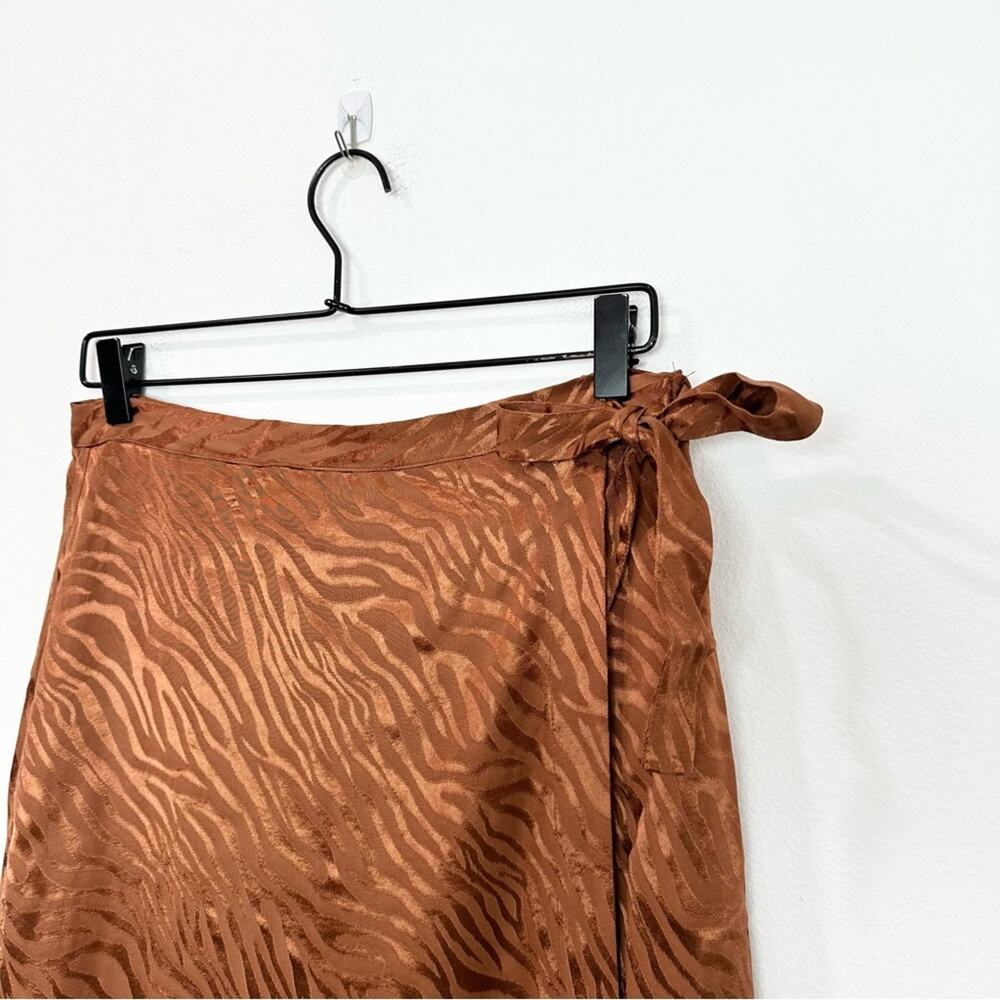 Anthropologie Maeve Tamra Jacquard Midi Skirt Faux Wrap size 8 - Picture 4 of 7